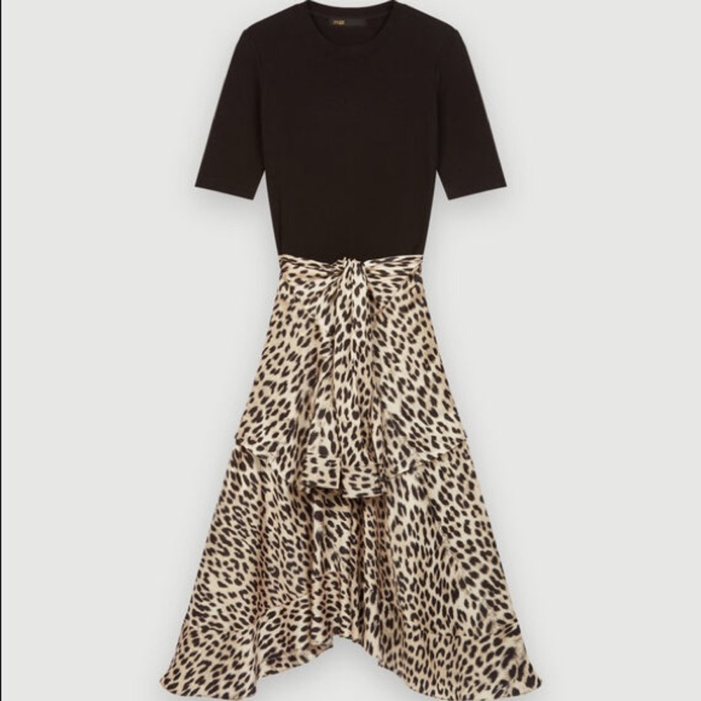Maje dress natural leopard